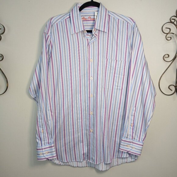 ALAN FLUSSER STRIPPED LONG SLEEVE BUTTON DOWN MENS SHIRT SIZE MED NWT - Picture 2 of 5